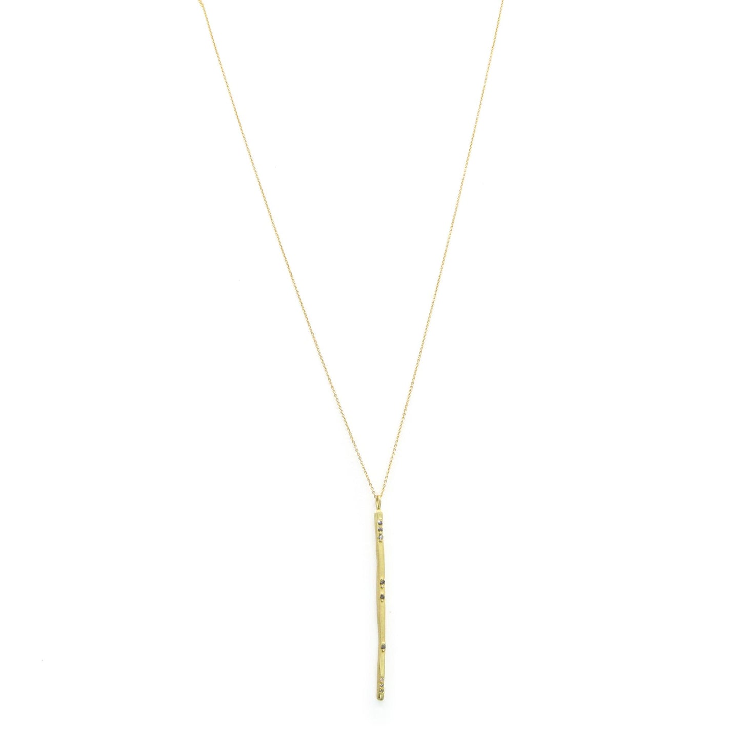 Aili Jewelry | "Sophie" Grey Diamond + 14K Gold Pendent Necklace | Firecracker