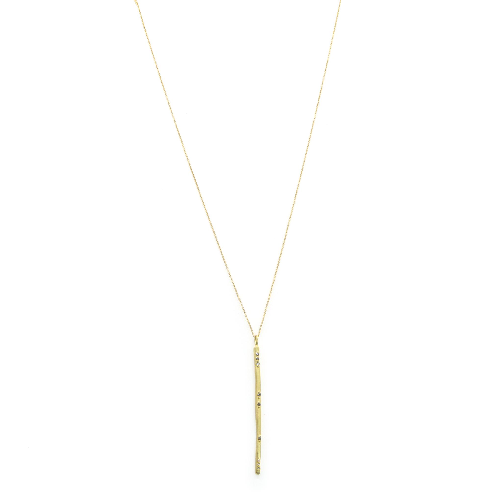 Aili Jewelry | "Sophie" Grey Diamond + 14K Gold Pendent Necklace | Firecracker