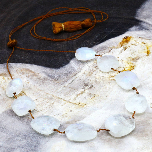 Lena Skadegard Jewels | Floating Large Moonstone Gemstone Necklace | Firecracker