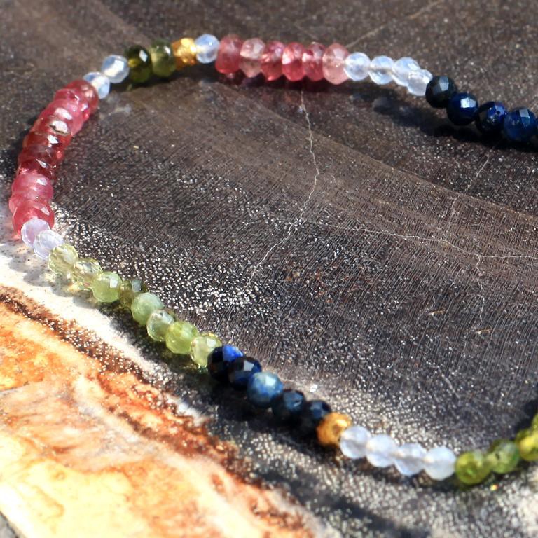 Lena Skadegard Jewels | Tourmaline, Sapphire + Larimar 18k Gold Necklace | Firecracker