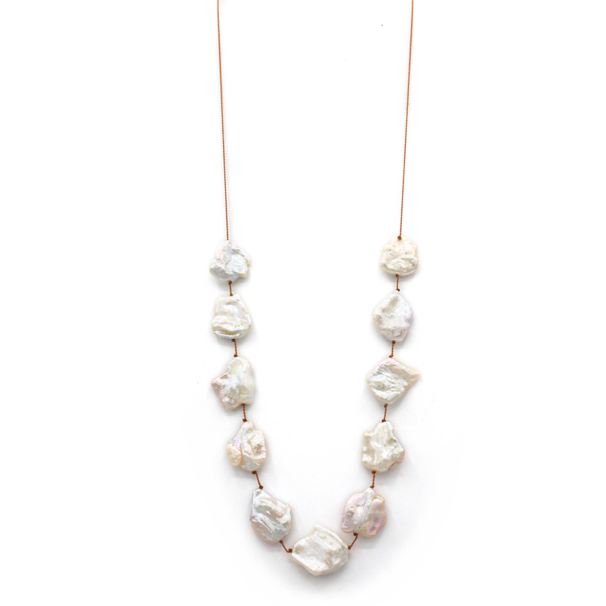 Lena Skadegard Jewelry | Floating Baroque Pearl Necklace | Firecracker