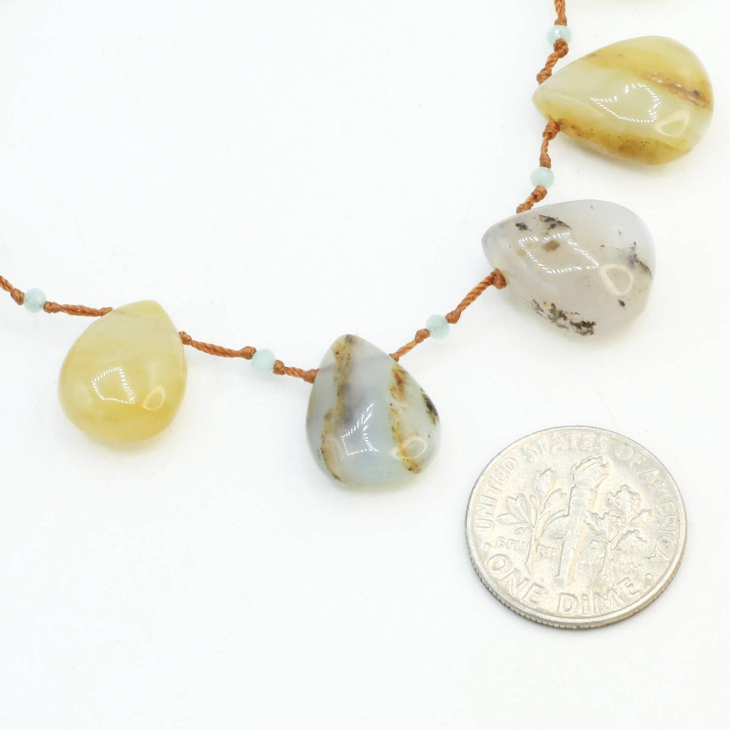 Lena Skadegard Jewels | Floating Peruvian Opal + 9k Gold Gemstone Necklace | Firecracker