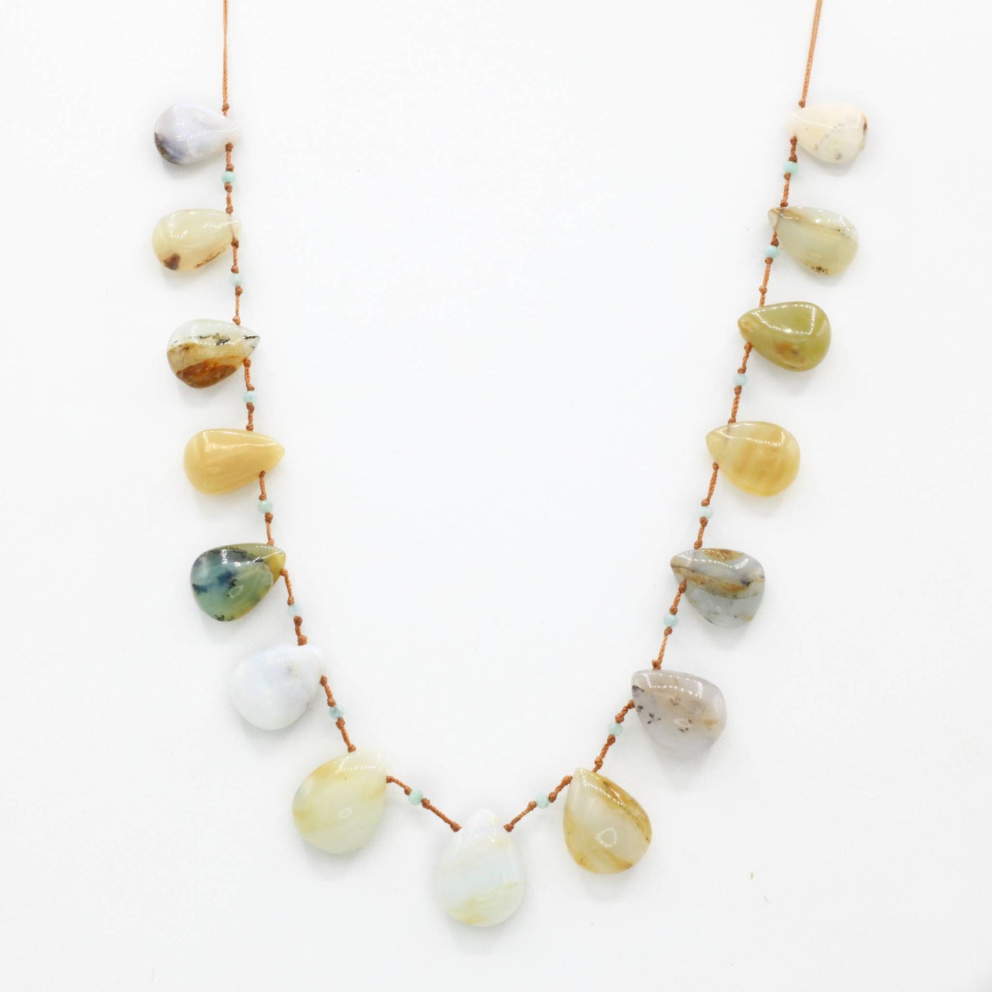 Lena Skadegard Jewels | Floating Peruvian Opal + 9k Gold Gemstone Necklace | Firecracker