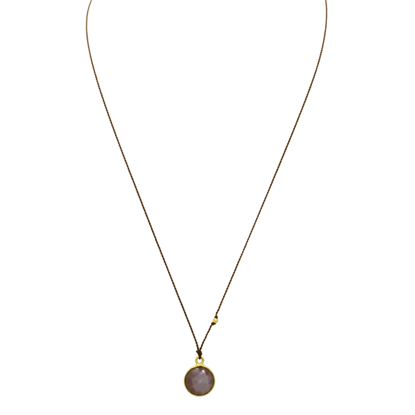 Margeret Solow Jewelry | Chocolate Moonstone + 18k Gold Drop Necklace | Firecracker