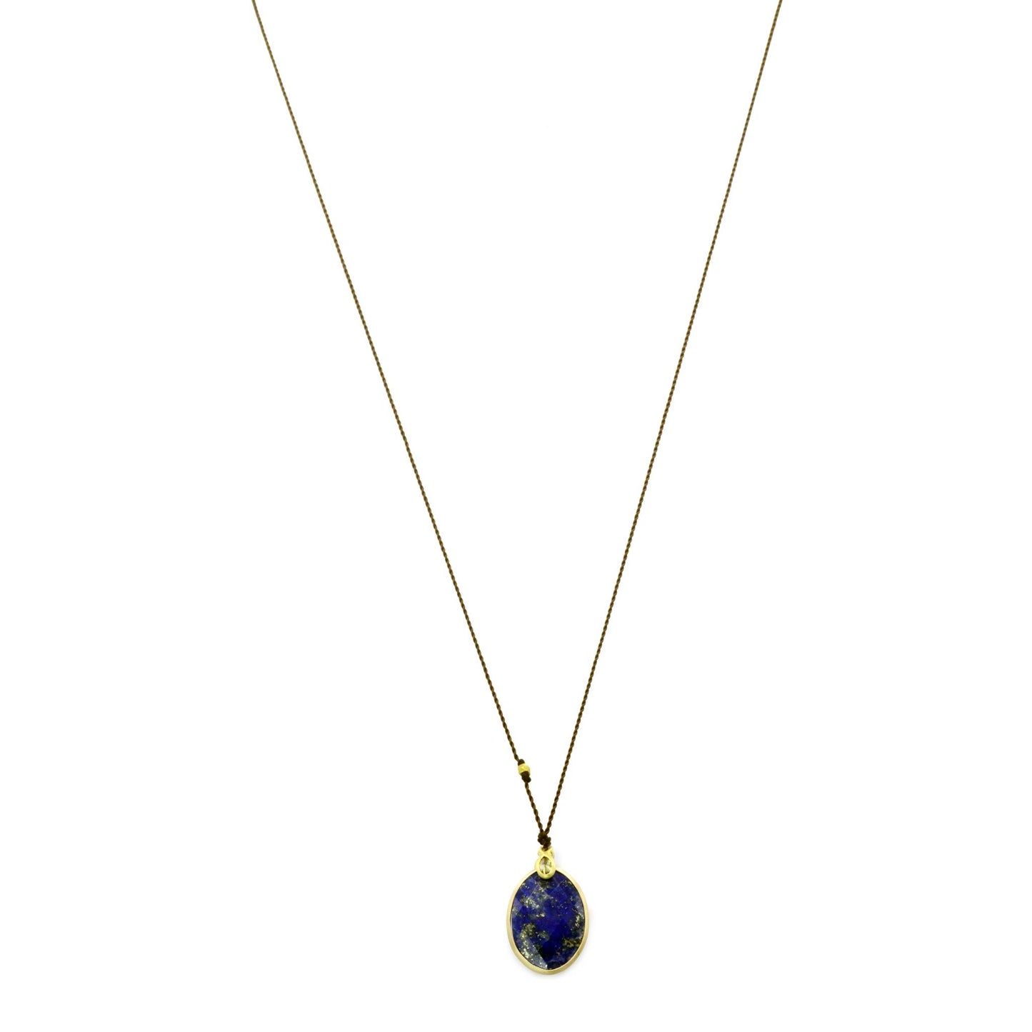 Margaret Solow Jewelry | Lapis 14k + Diamond 18k Gold Drop Necklace | Firecracker