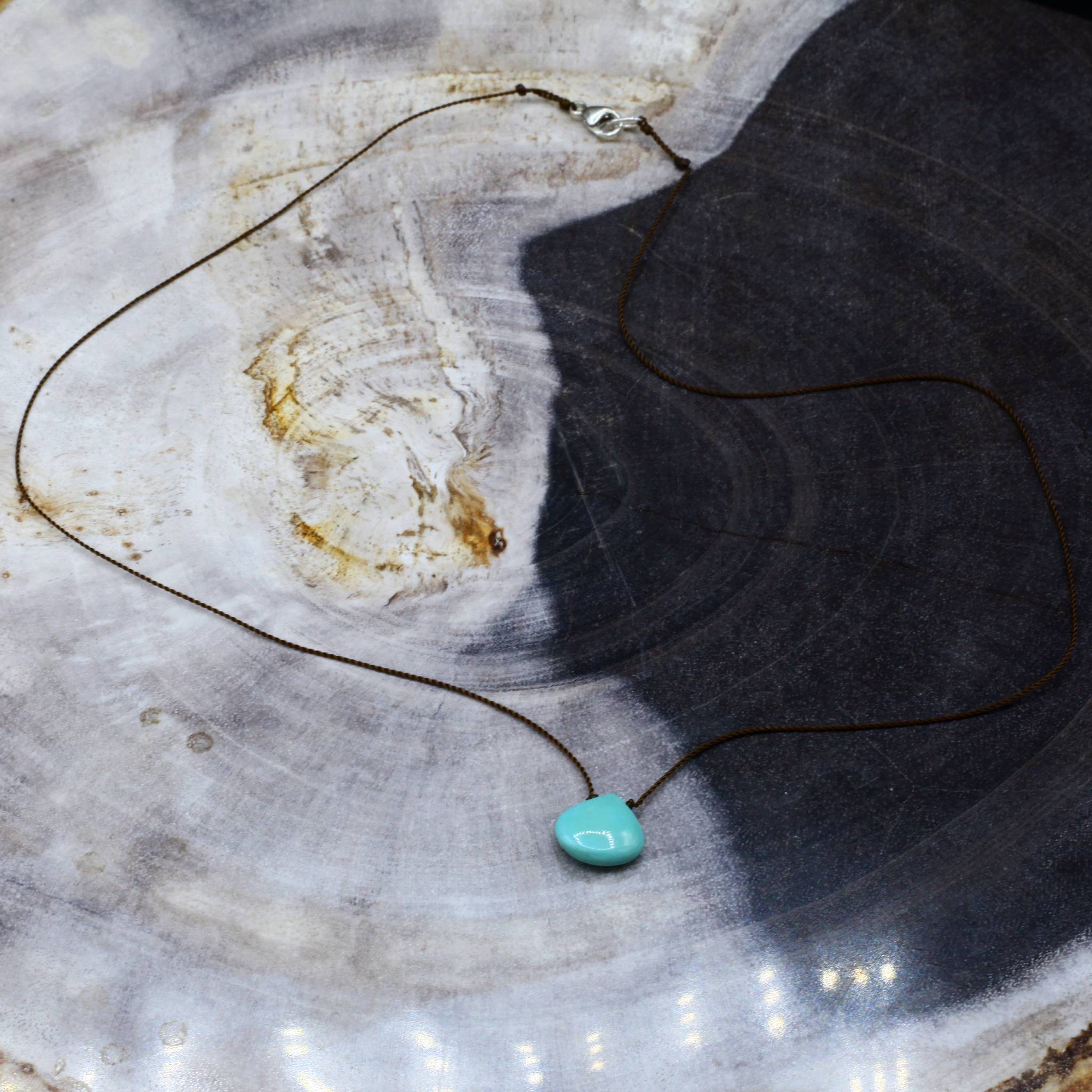 Margaret Solow Jewelry | Sleeping Beauty Turquoise "Zen Gem" Necklace | Firecracker