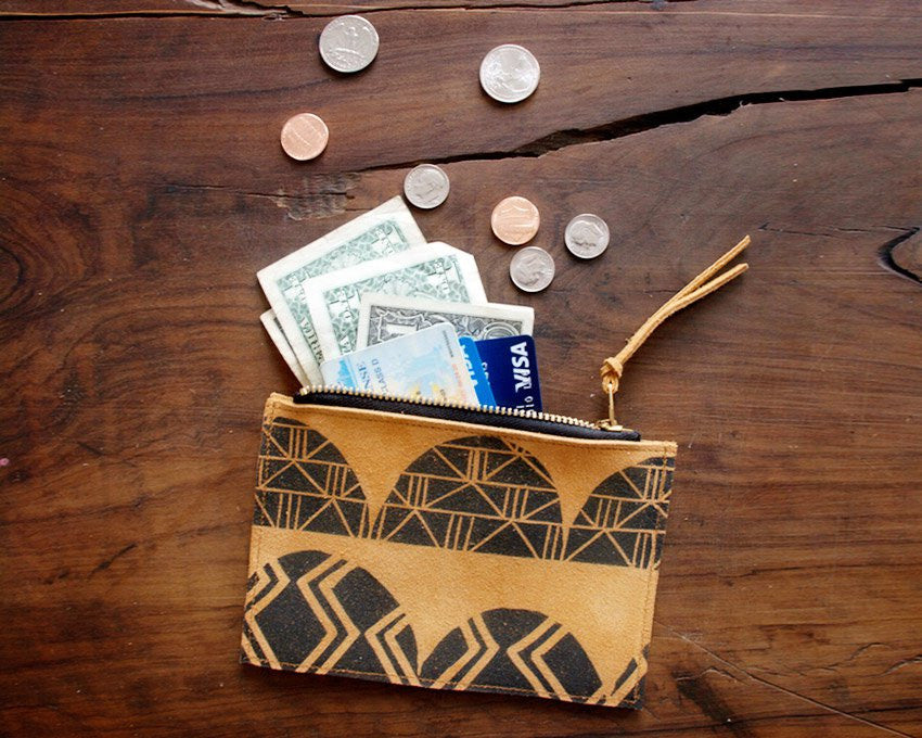 Amelie Mancini | Arches Zip Wallet (Tobacco Suede) | Firecracker