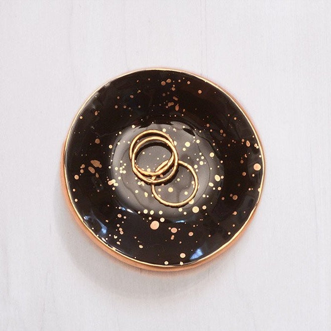 Gold Speckled Ceramic Ring Dish | Firecracker