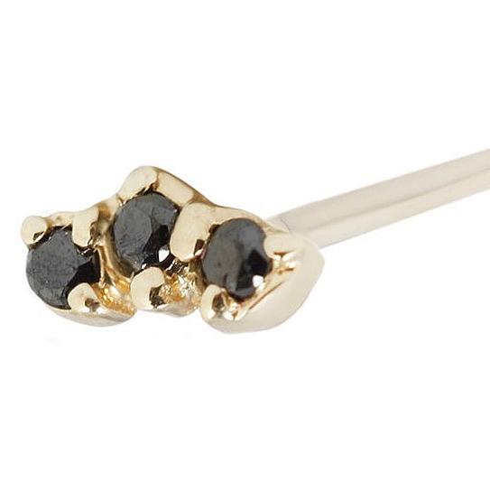 Aili Jewelry | Black Diamond + 14k Gold Stud Earrings | Firecracker
