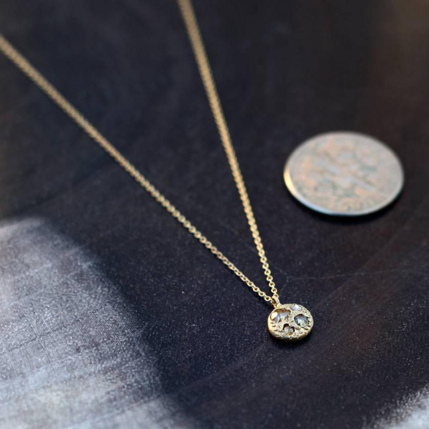 Aili Jewelry | Eros + 14K Gold Diamond Pendant Necklace | Firecracker