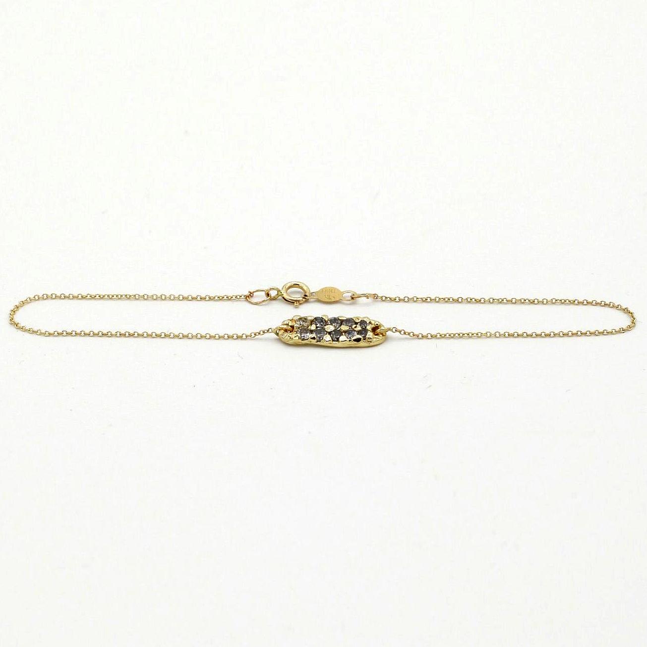 Aili Jewelry | Greta Grey Diamond + 14k Gold Bracelet | Firecracker