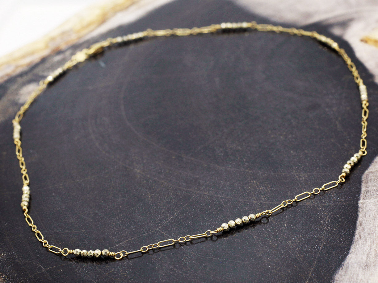 Dana Kellin Jewelry | Silver + Pyrite Layering Necklace | Firecracker