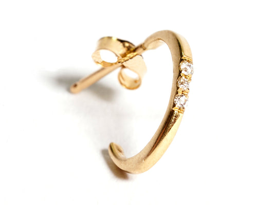 Odette New York | Diamond + 14k Gold Crescent Hoop | Firecracker