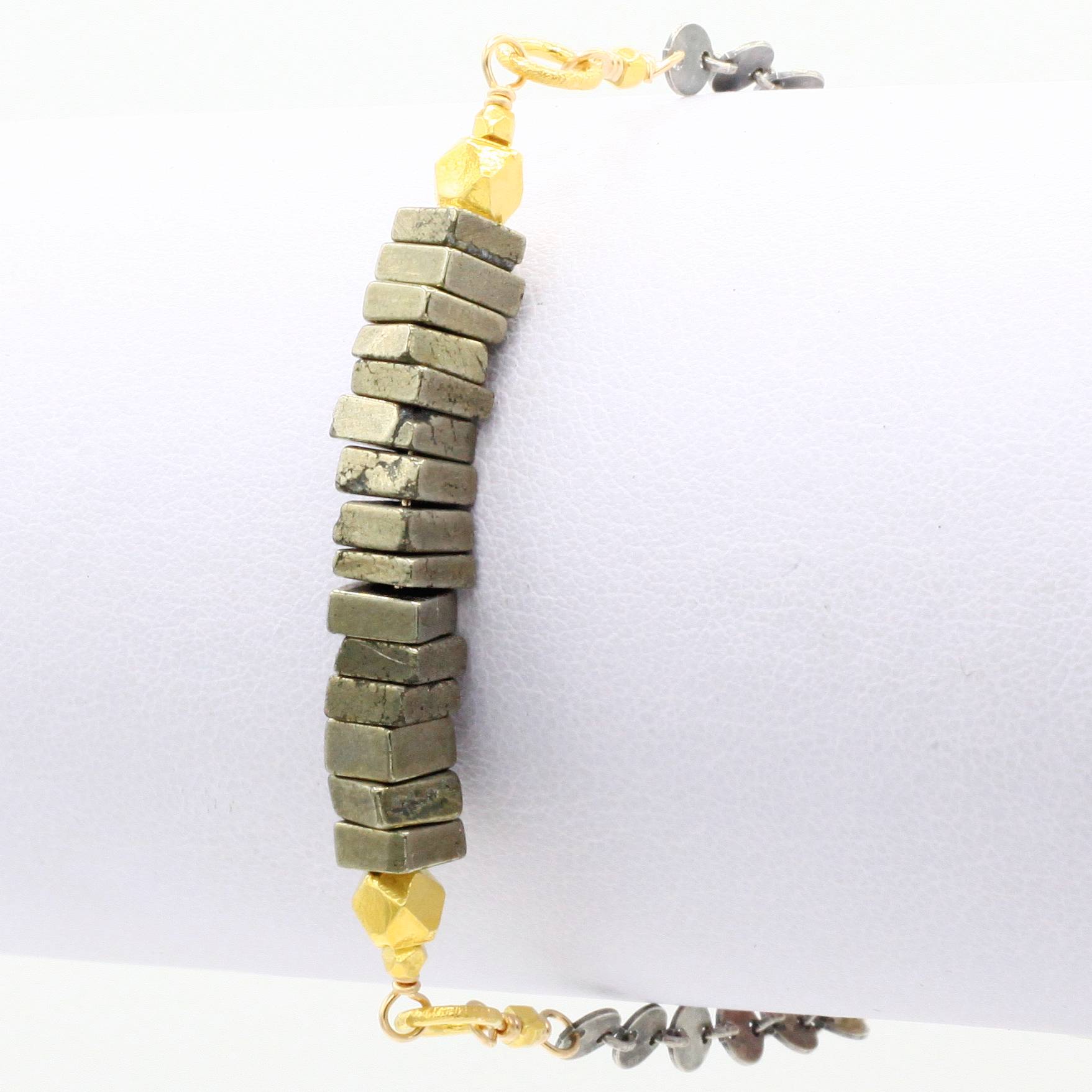 Robindira Unsworth Jewelry | Pyrite + Mixed Metal Bracelet | Firecracker