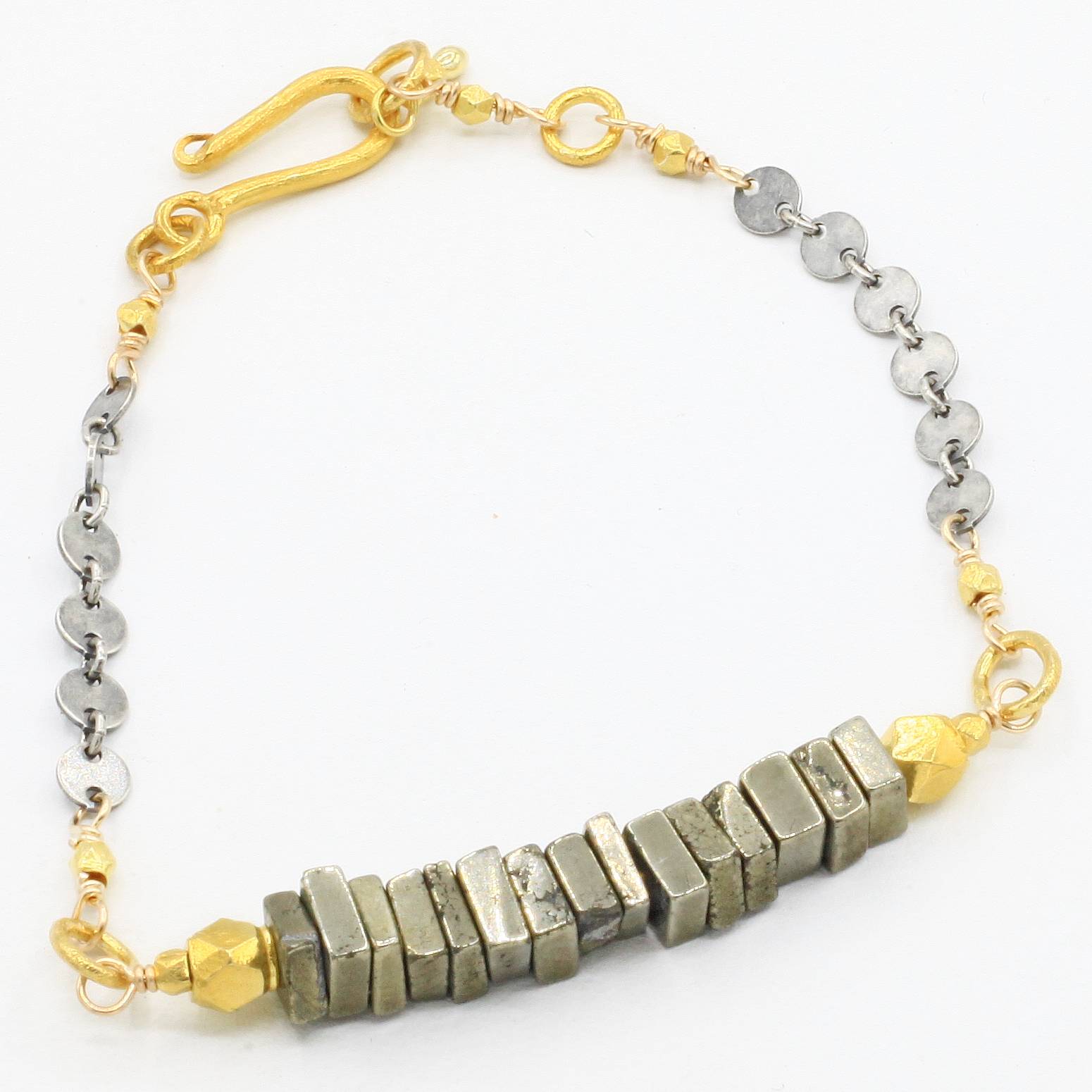 Robindira Unsworth Jewelry | Pyrite + Mixed Metal Bracelet | Firecracker