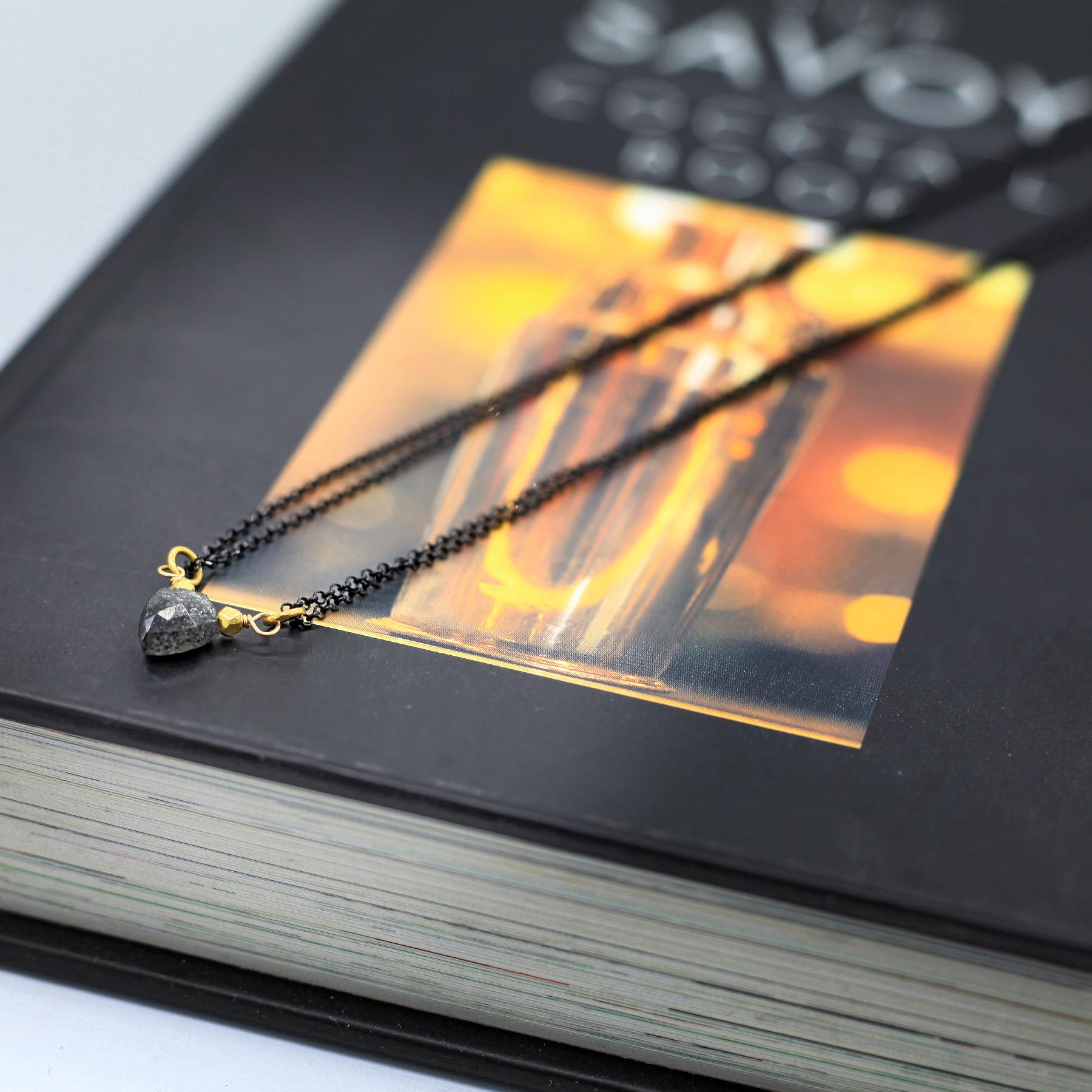 Robindira Unsworth Jewelry | ASunstone + Oxidized Sterling Silver Gemstone Necklace | Firecracker