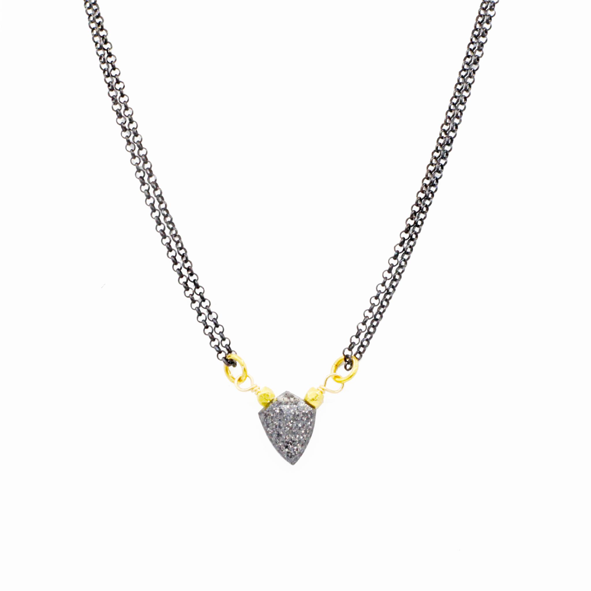 Robindira Unsworth Jewelry | ASunstone + Oxidized Sterling Silver Gemstone Necklace | Firecracker