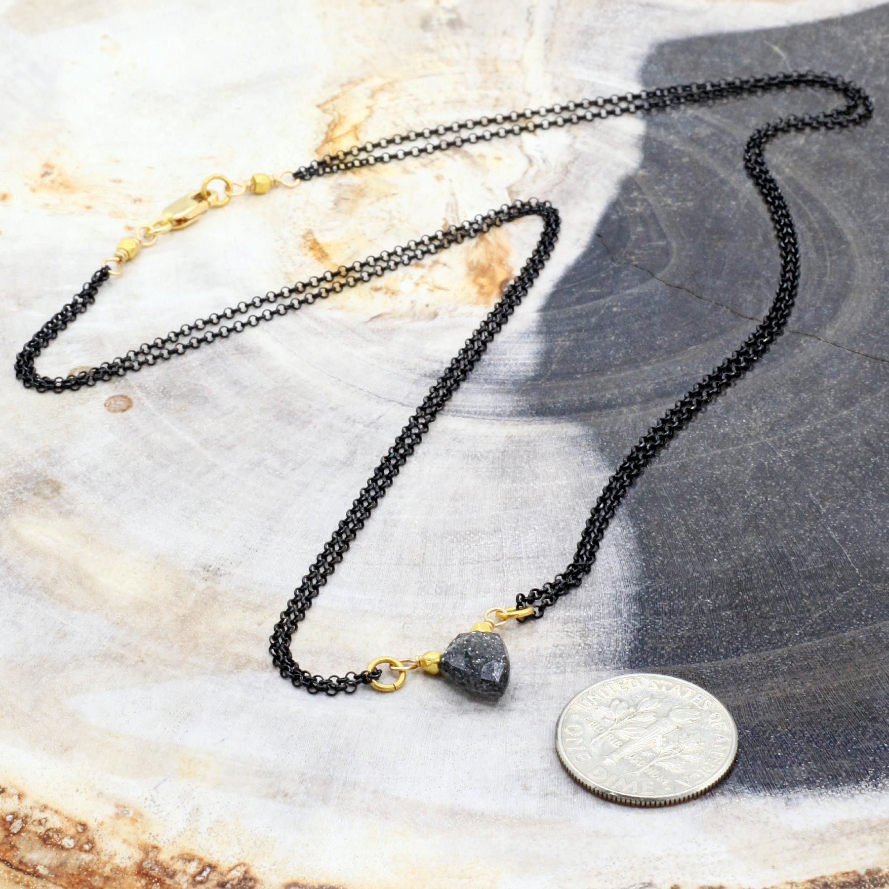Robindira Unsworth Jewelry | ASunstone + Oxidized Sterling Silver Gemstone Necklace | Firecracker