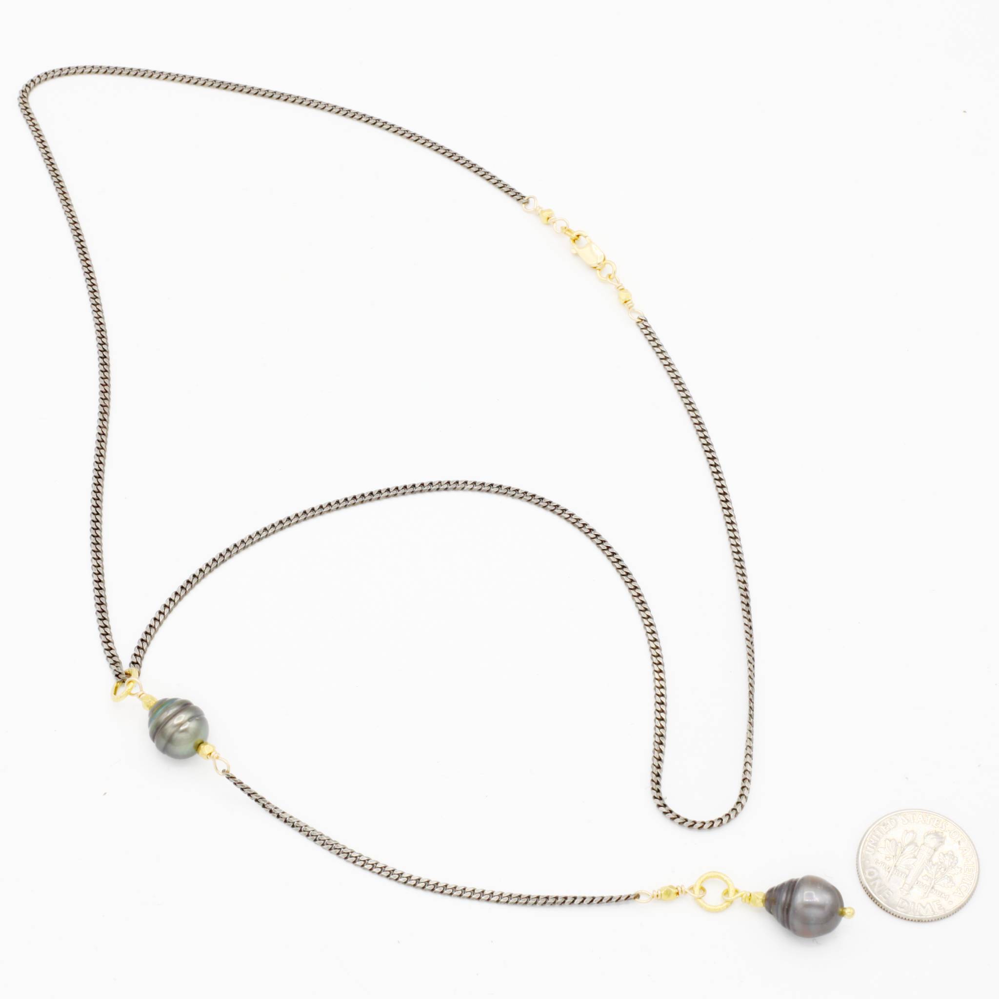 Robindira Unsworth Jewelry | Tahitian Pearl + Oxidized Sterling Silver Necklace | Firecracker