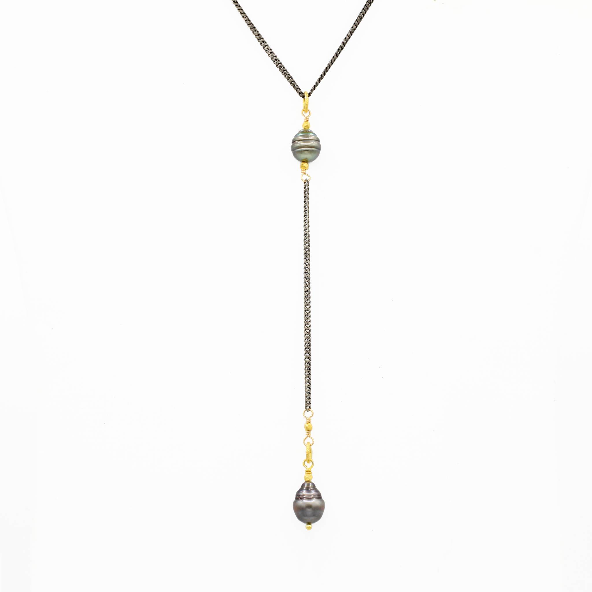 Robindira Unsworth Jewelry | Tahitian Pearl + Oxidized Sterling Silver Necklace | Firecracker