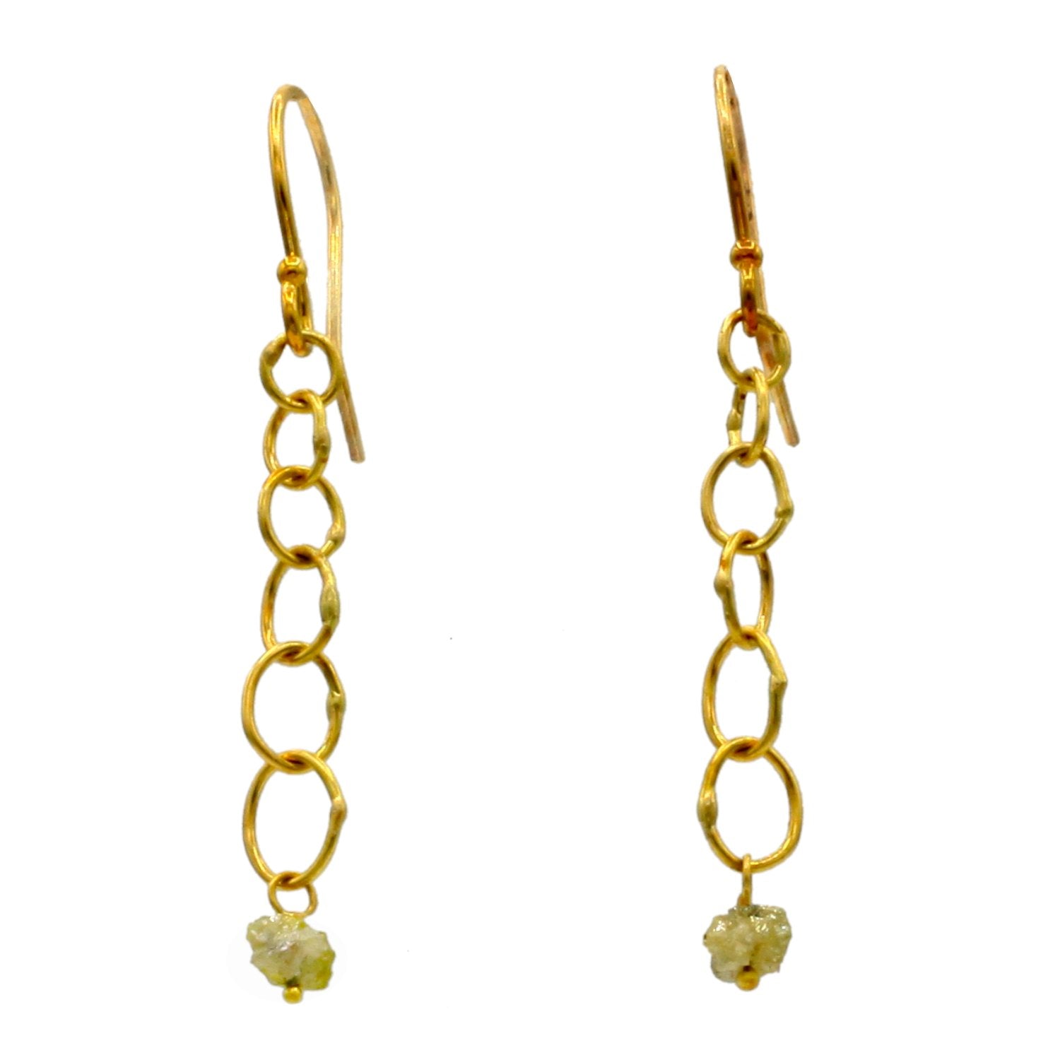 Sarah McGuire Studio | "Babble" 18k Gold + Rough Diamond Earrings | Firecracker