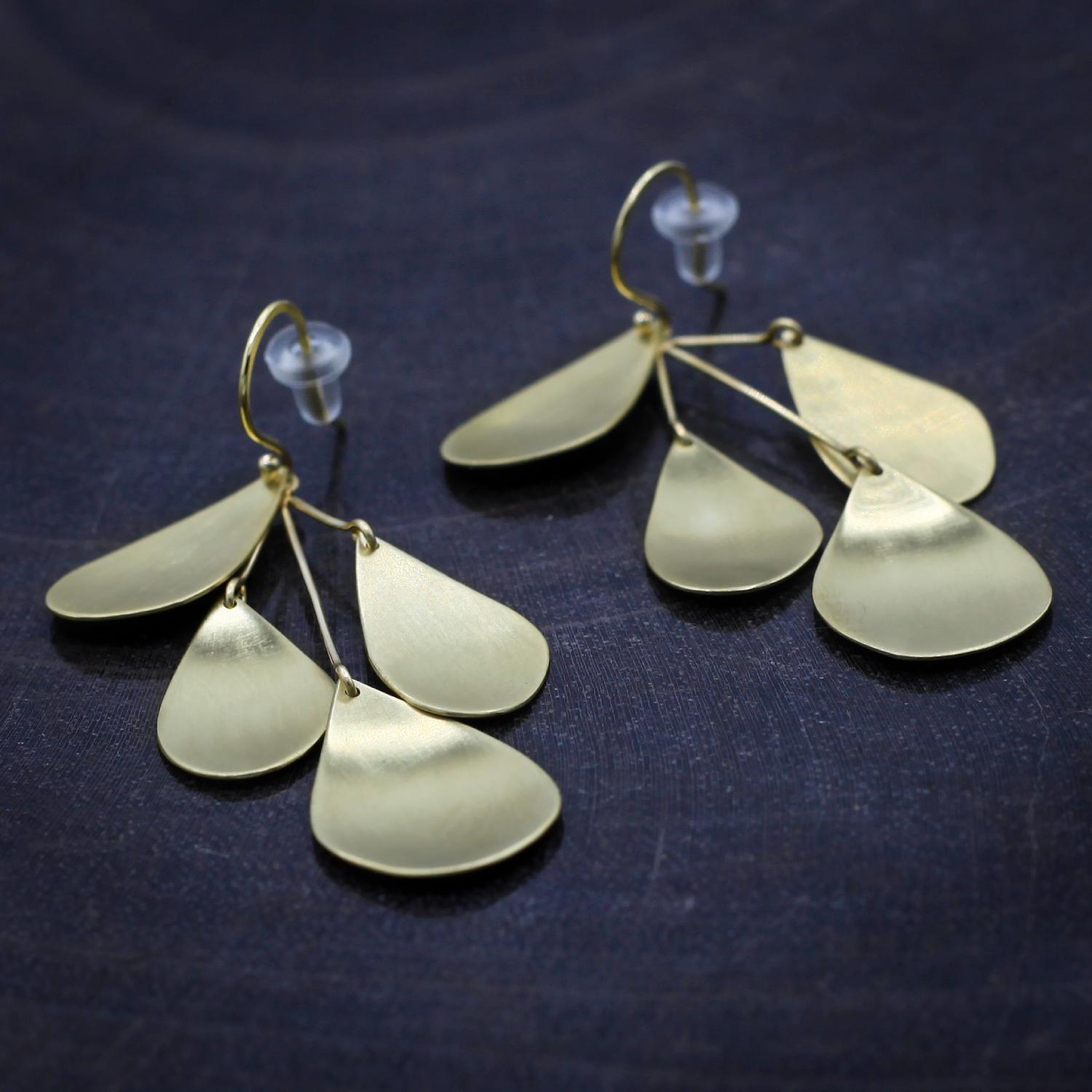 Sarah McGuire Studio | "Mobile" 10k Gold Drop Earrings | Firecracker