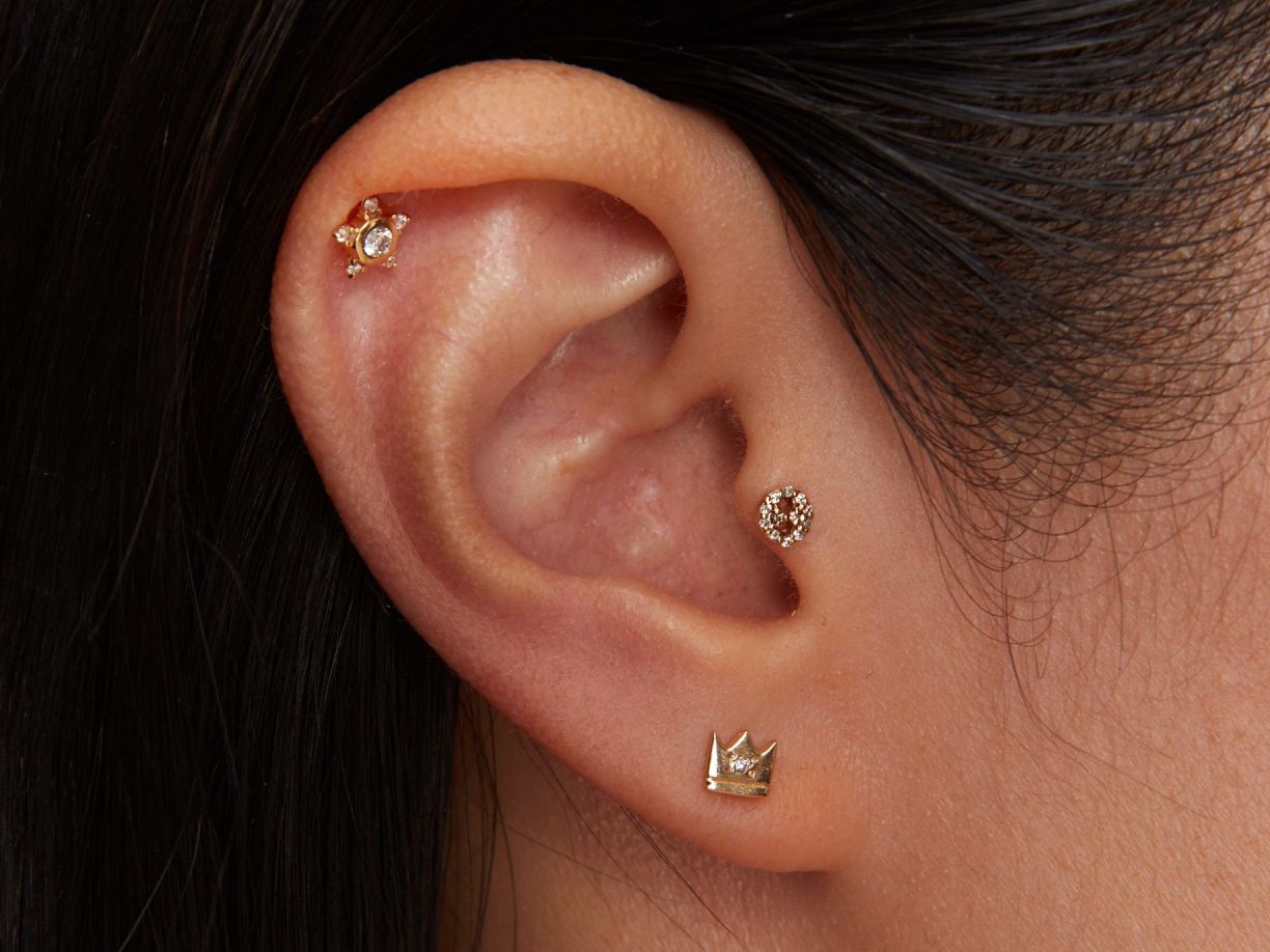 Scosha | Diamond Star + 10k Gold Stud Earring | Firecracker