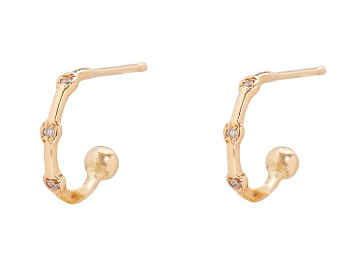 Scosha | Diamond Trio + 10k Gold Huggie Earring | Firecracker