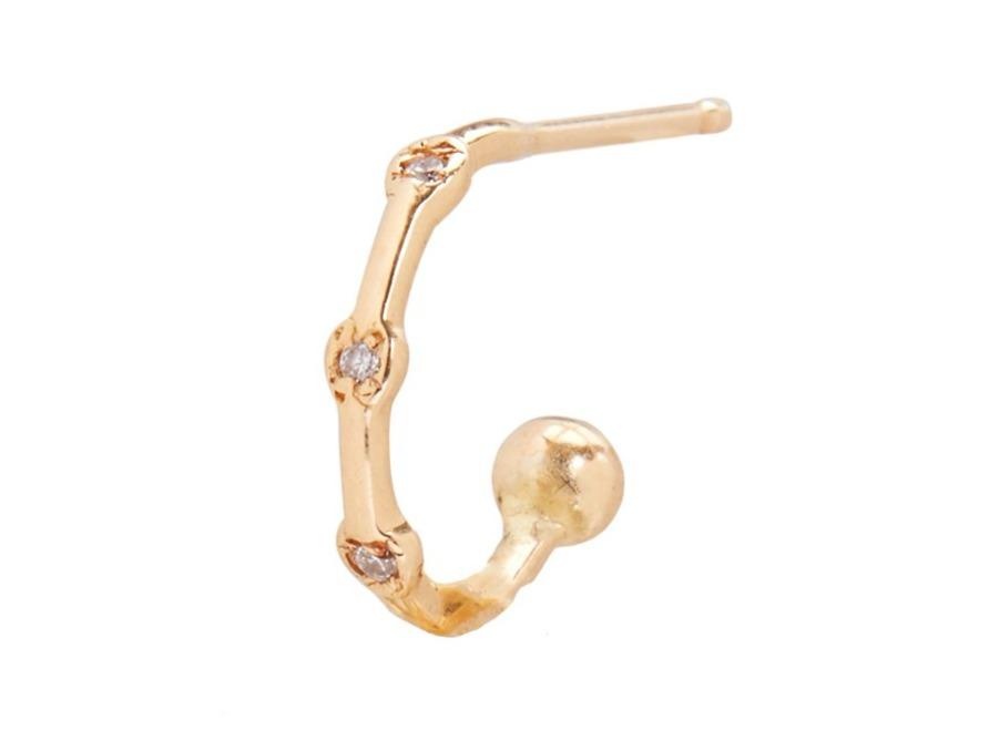 Scosha | Diamond Trio + 10k Gold Huggie Earring | Firecracker