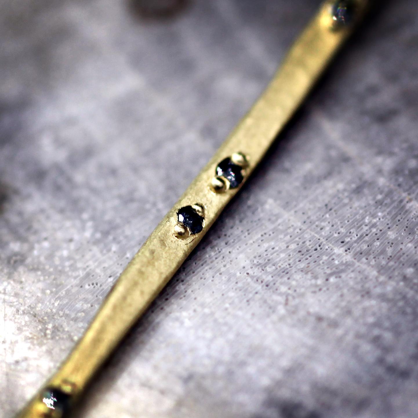"Sophie" Grey Diamond + 14K Gold Pendant Necklace