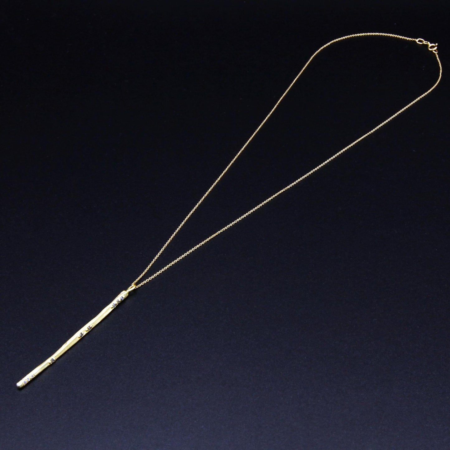 Aili Jewelry | "Sophie" Grey Diamond + 14K Gold Pendent Necklace | Firecracker