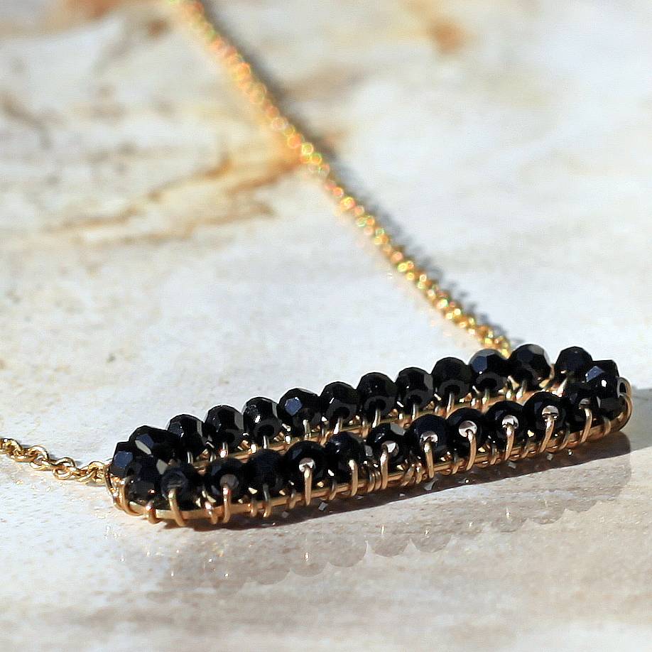 Dana Kellin Jewelry | Jet Oval Necklace | Firecracker