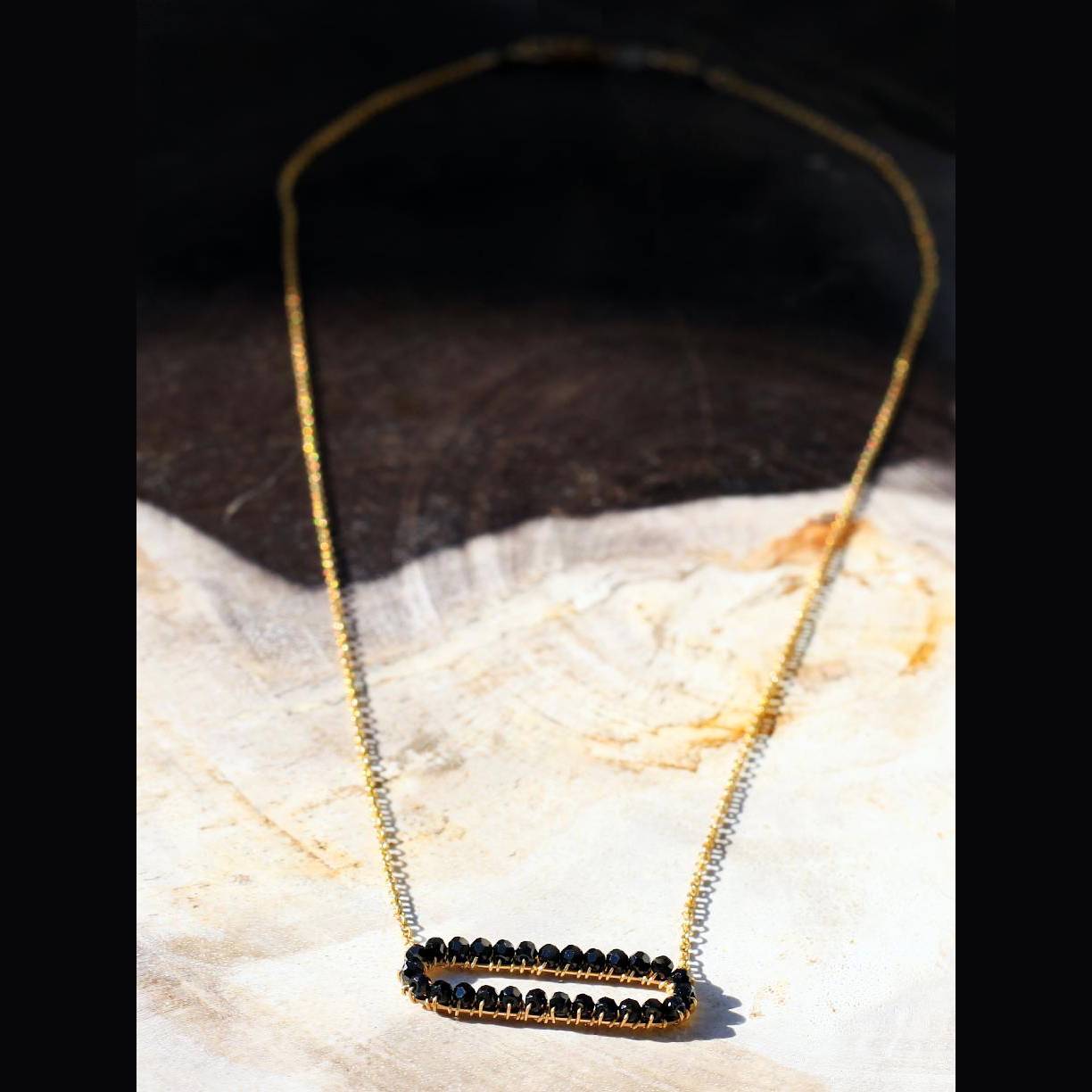 Dana Kellin Jewelry | Jet Oval Necklace | Firecracker
