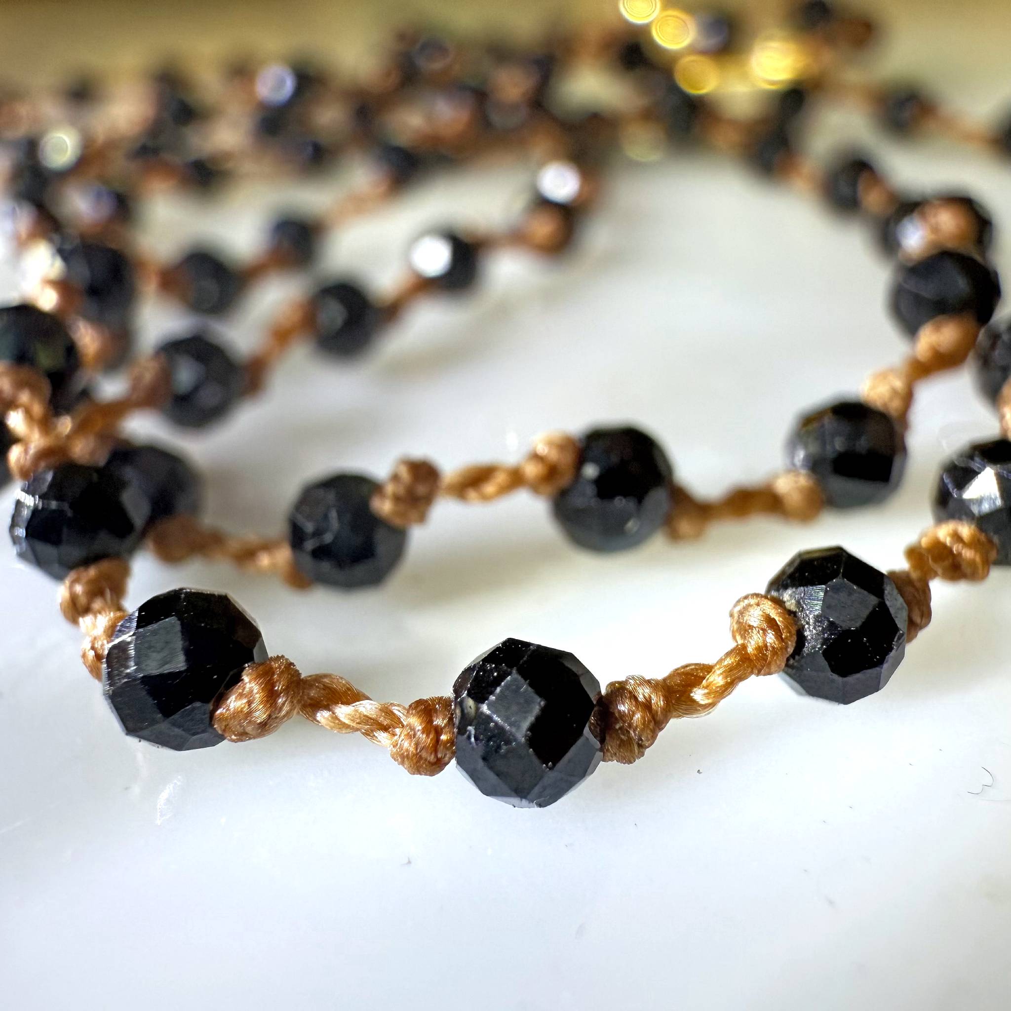 Lena Skadegard Jewelry | Black Spinel + 9k Gold Gemstone Necklace | Firecracker