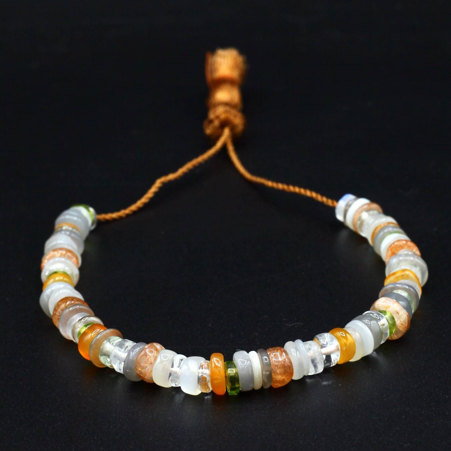 Lena Skadegard Jewelry | Mixed Rainbow Gemstone Tassel Bracelet | Firecracker
