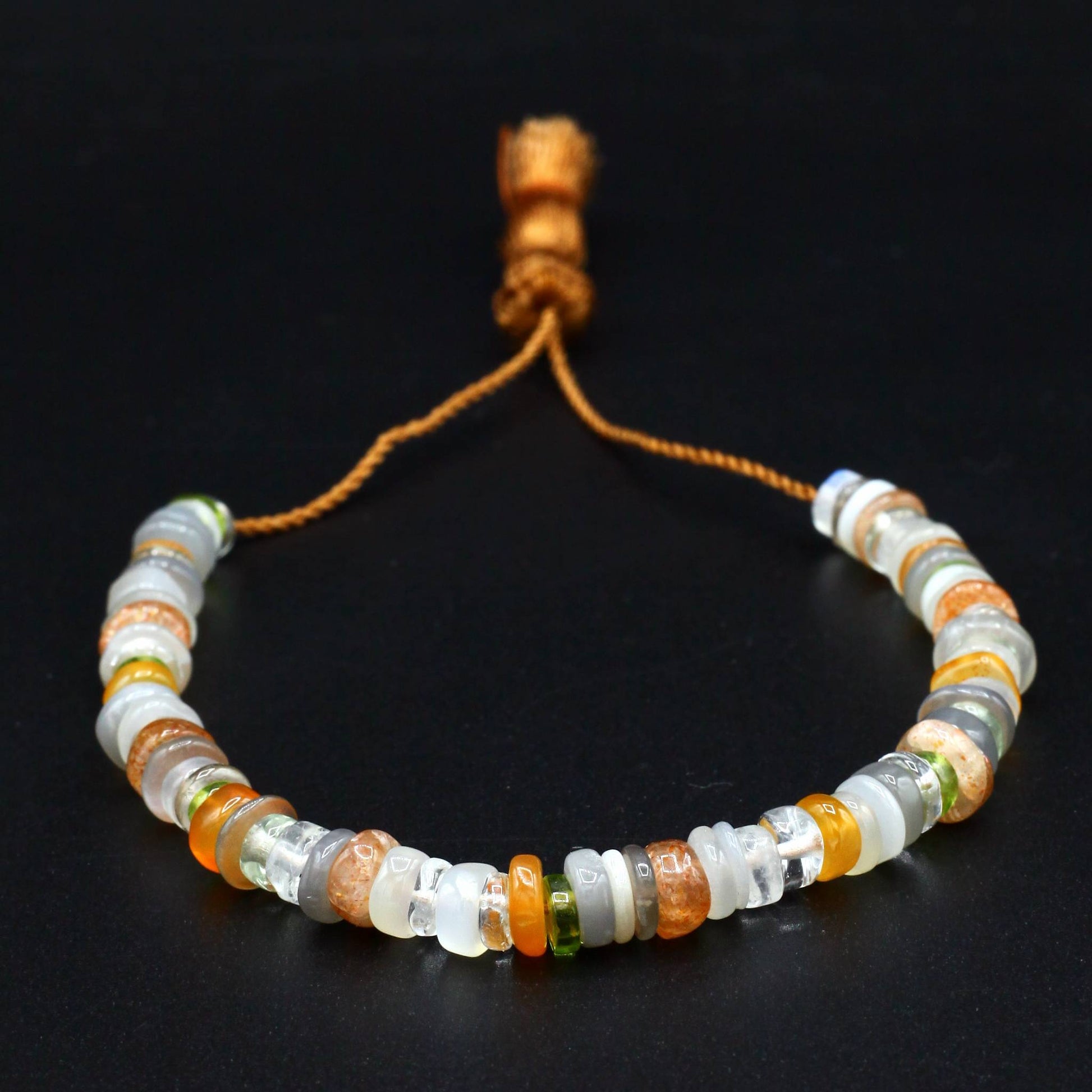 Lena Skadegard Jewelry | Mixed Rainbow Gemstone Tassel Bracelet | Firecracker