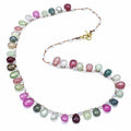 Lena Skadegard Jewelry | Petal Tourmaline & Sapphire 14k Gold Gemstone Necklace | Firecracker