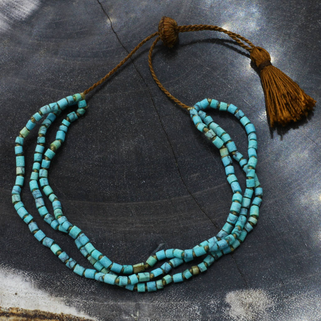 Lena Skadegard Jewels | Afghani Turquoise Heishi Bead Tassel Bracelet | Firecracker