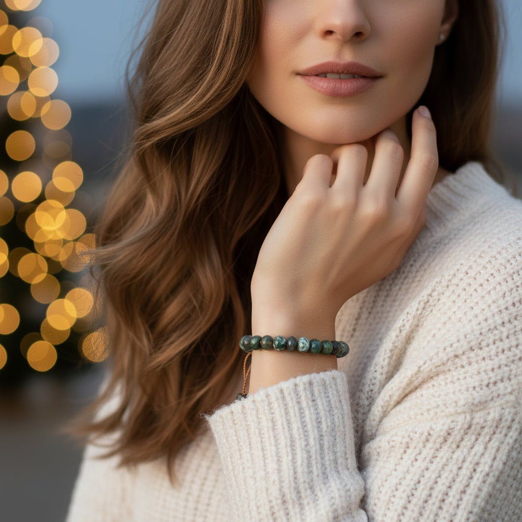 Lena Skadegard Jewels | Agate + Labradorite Mixed Gemstone Sterling Silver Double Tassel Bracelet | Firecracker