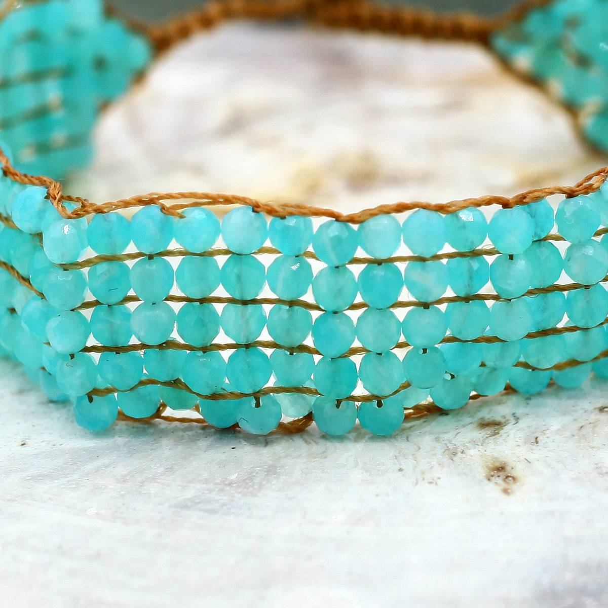 Lena Skadegard Jewels | Amazonite Gemstone Tassel Bracelet | Firecracker