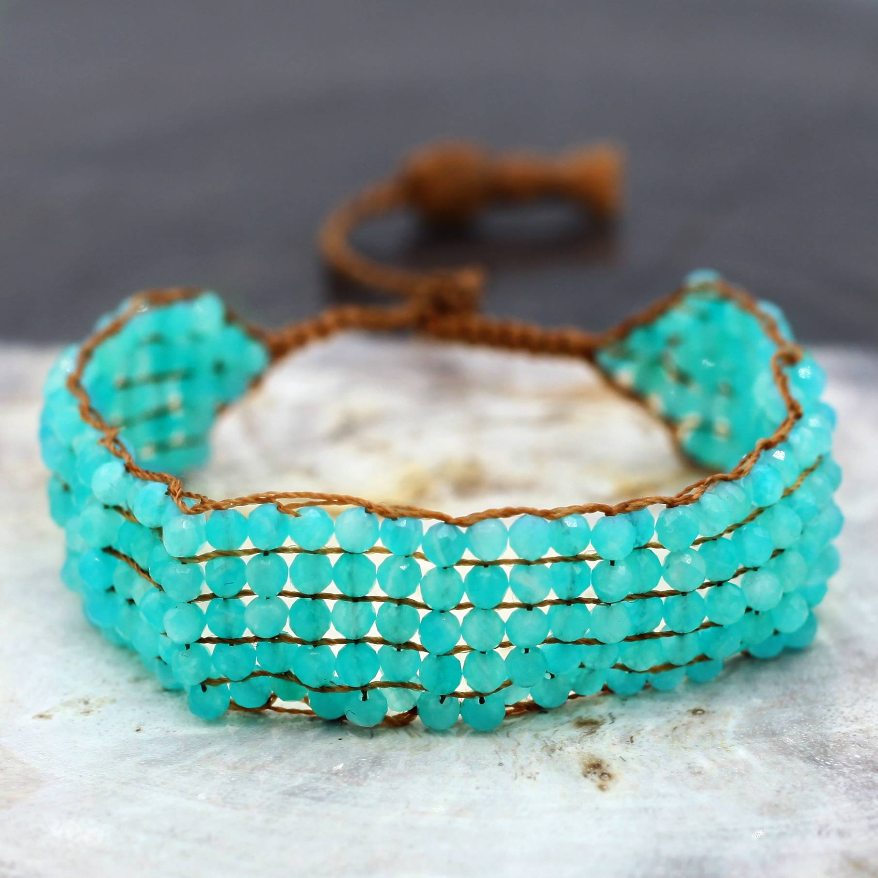Lena Skadegard Jewels | Amazonite Gemstone Tassel Bracelet | Firecracker