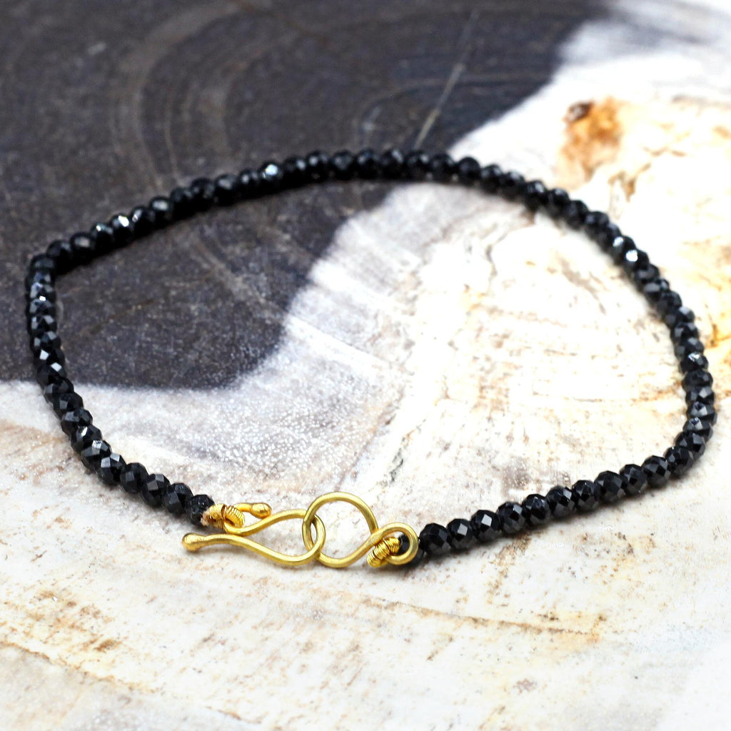 *Black Spinel + 9k Gold Gemstone Bracelet - Firecracker