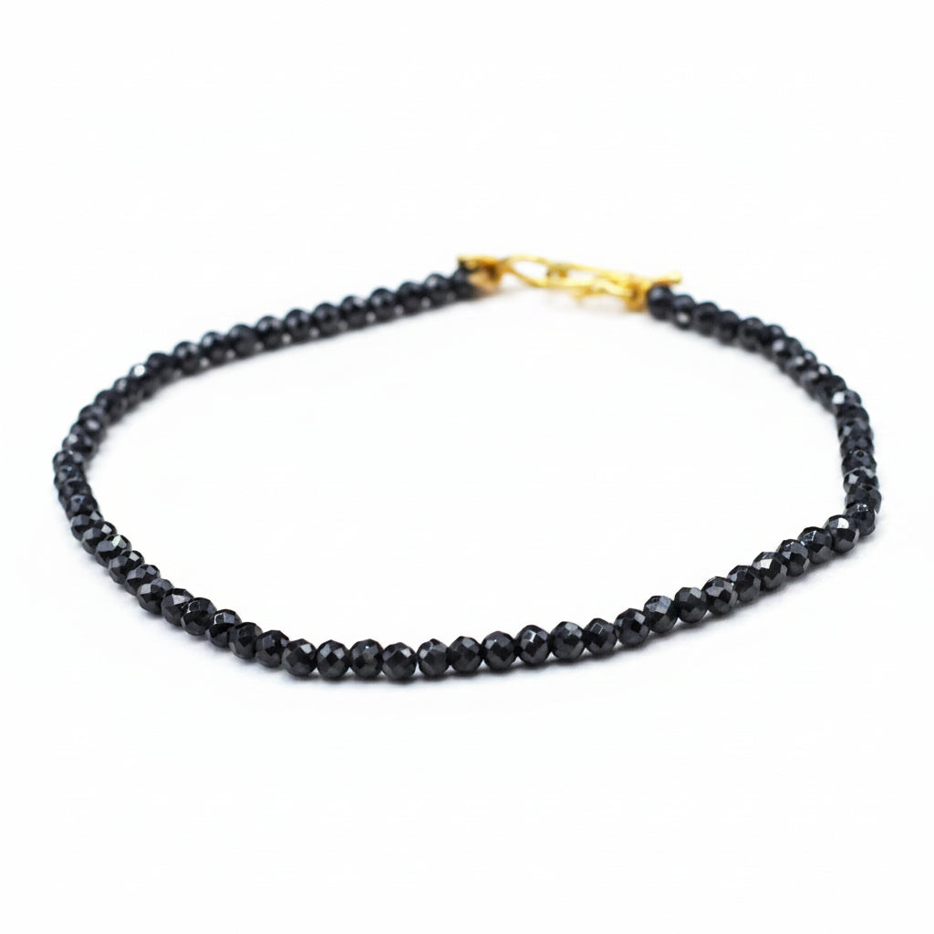 *Black Spinel + 9k Gold Gemstone Bracelet - Firecracker