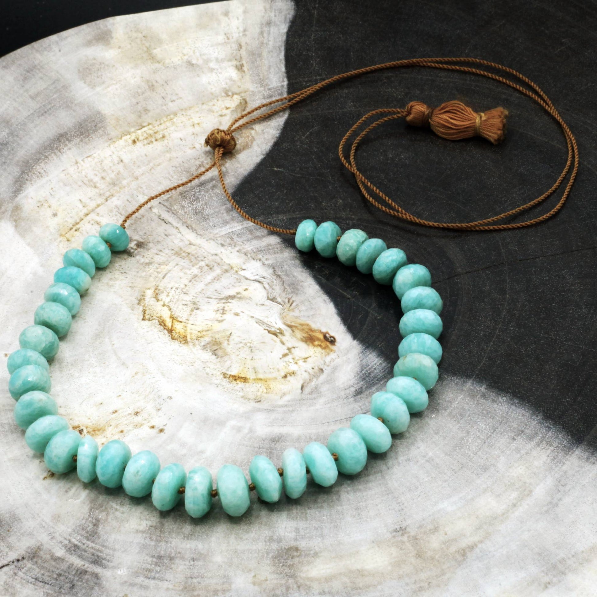 Lena Skadegard Jewelry | Amazonite Gemstone Tassel Necklace | Firecracker