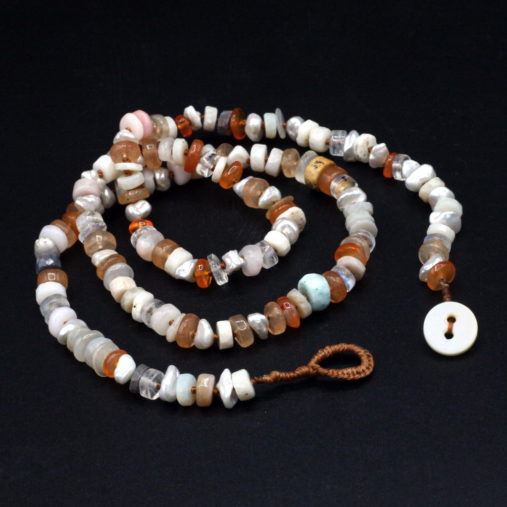 Lena Skadegard Jewels | Fire Opal, Pearl + Mixed Gemstone Necklace | Firecracker