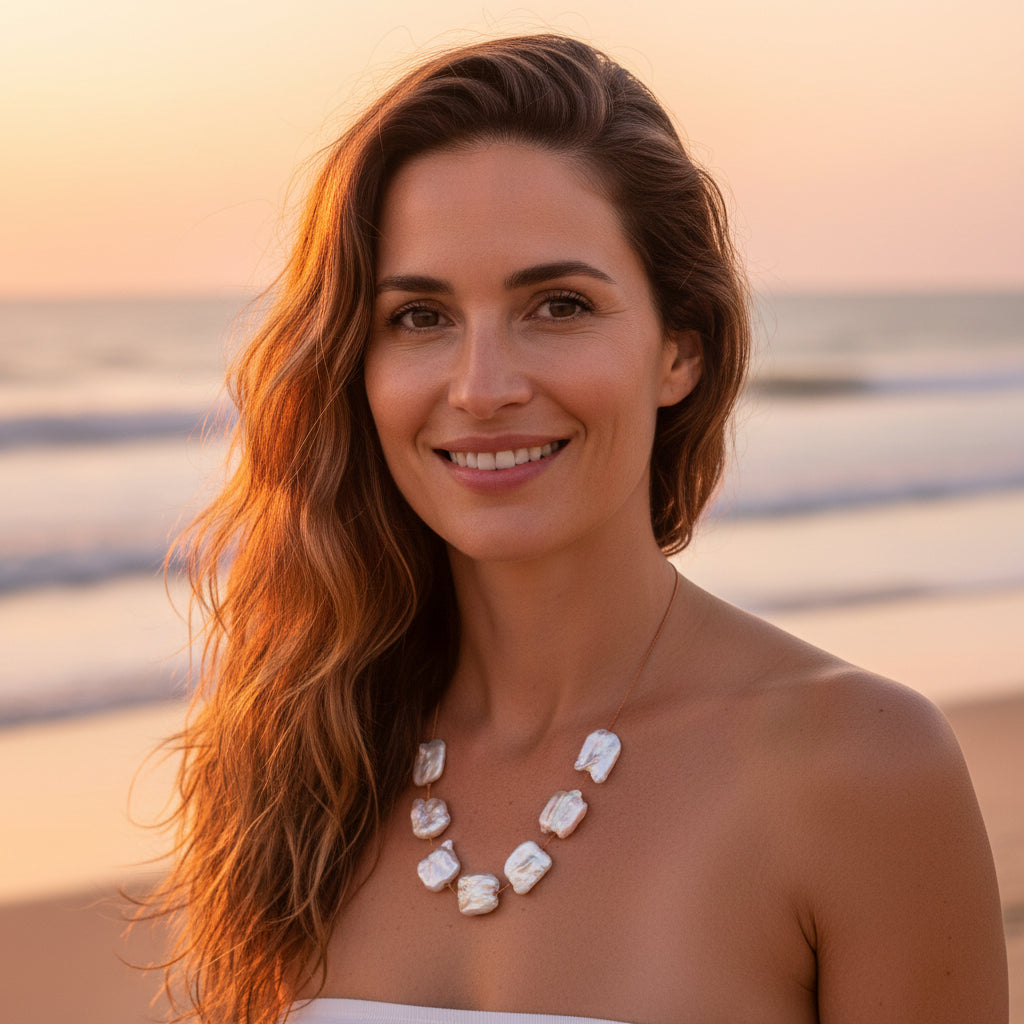 Lena Skadegard Jewels | Floating Baroque Pearl Necklace | Firecracker