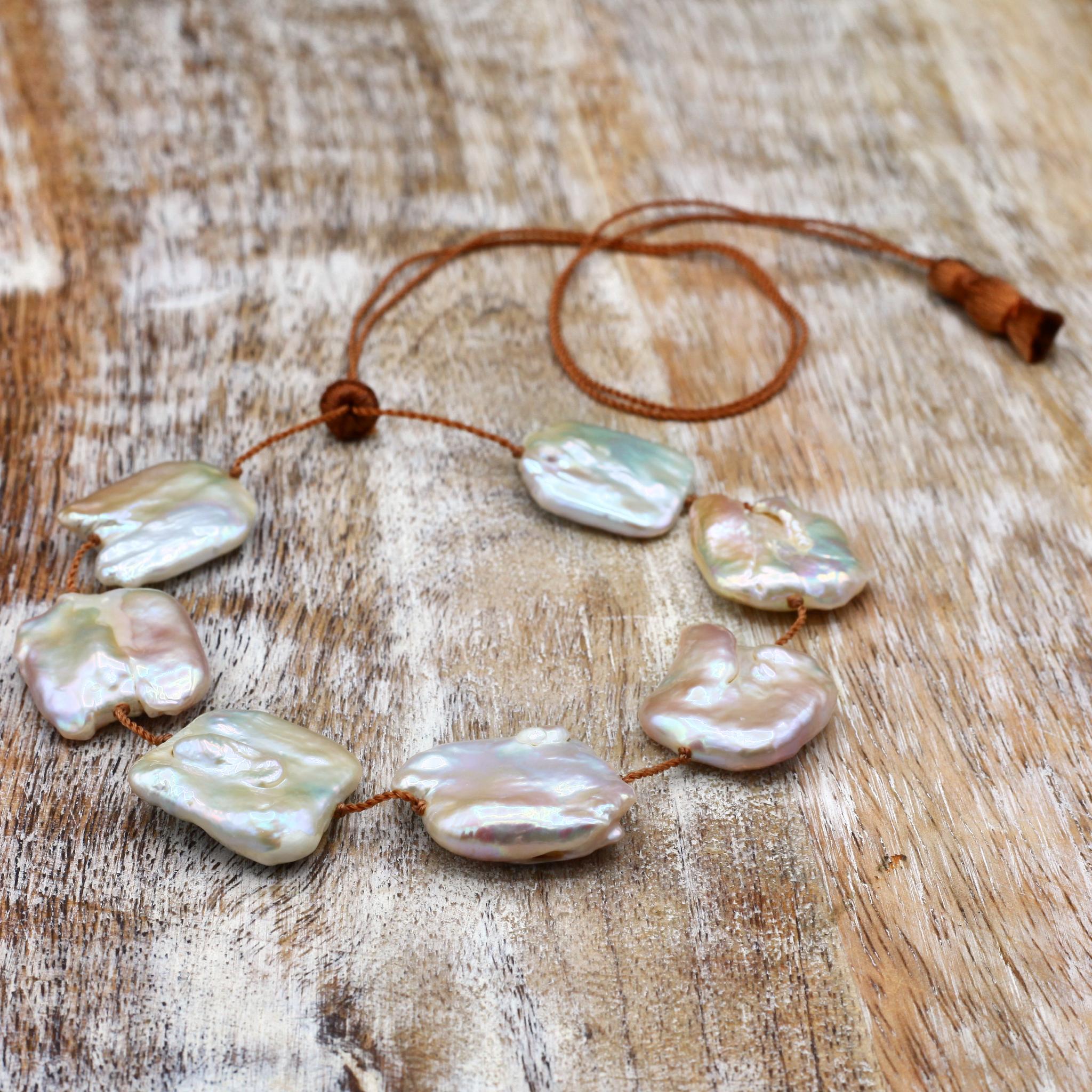 Lena Skadegard Jewels | Floating Baroque Pearl Necklace | Firecracker