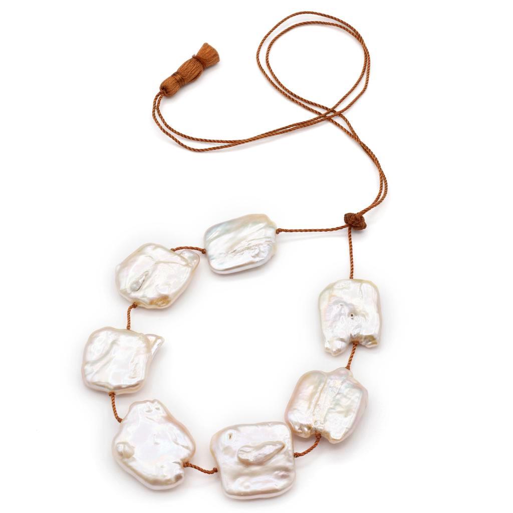 Lena Skadegard Jewels | Floating Baroque Pearl Necklace | Firecracker