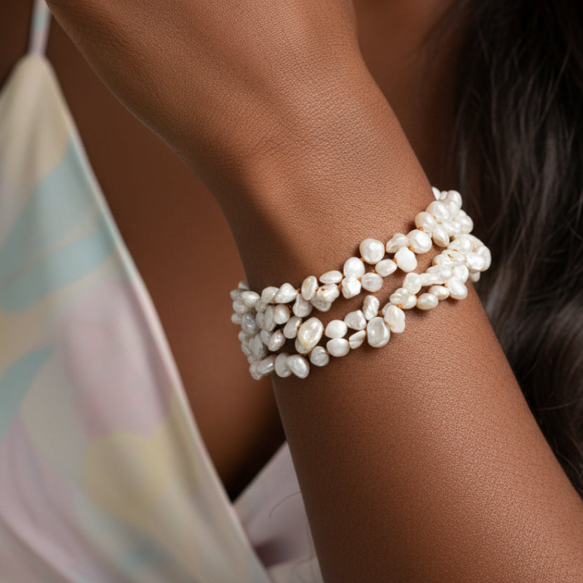 Lena Skadegard Jewels | Freshwater Pearl Button Necklace | Firecracker