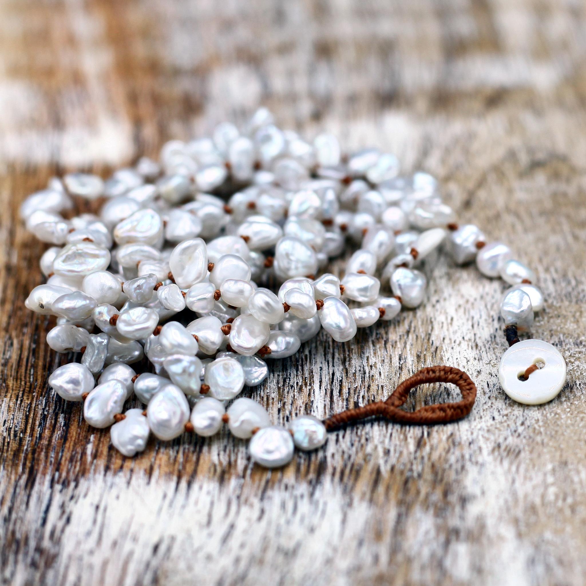 Lena Skadegard Jewels | Freshwater Pearl Button Necklace | Firecracker